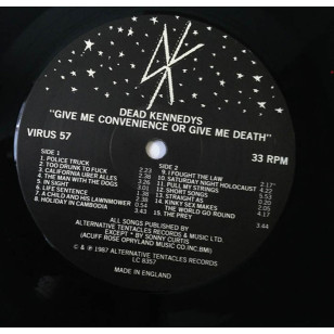 Dead Kennedys -  Give Me Convenience Or Give Me Death 1987 UK Version Vinyl LP + Flexi-disc, 7 inch ***READY TO SHIP from Hong Kong***